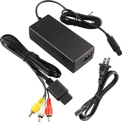Gamecube Power Supply,Gamecube Power Cord, Gamecube AV Cable & AC Power Adapter Set,Compatible with Nintendo Gamecube NGC System