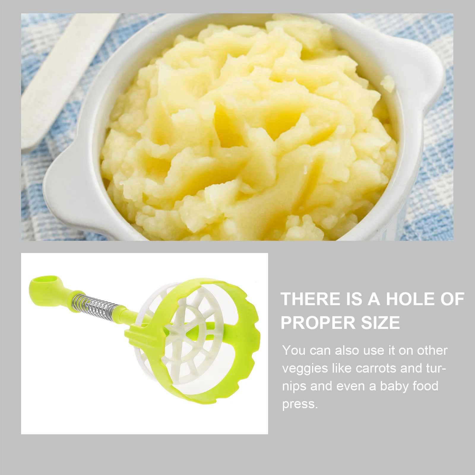 

Automatic Potato Ricer Premium Plastic Non-Slip Handle Spring Loaded Easy Clean Kitchen Gadgets For Mashing Vegetables Fruits