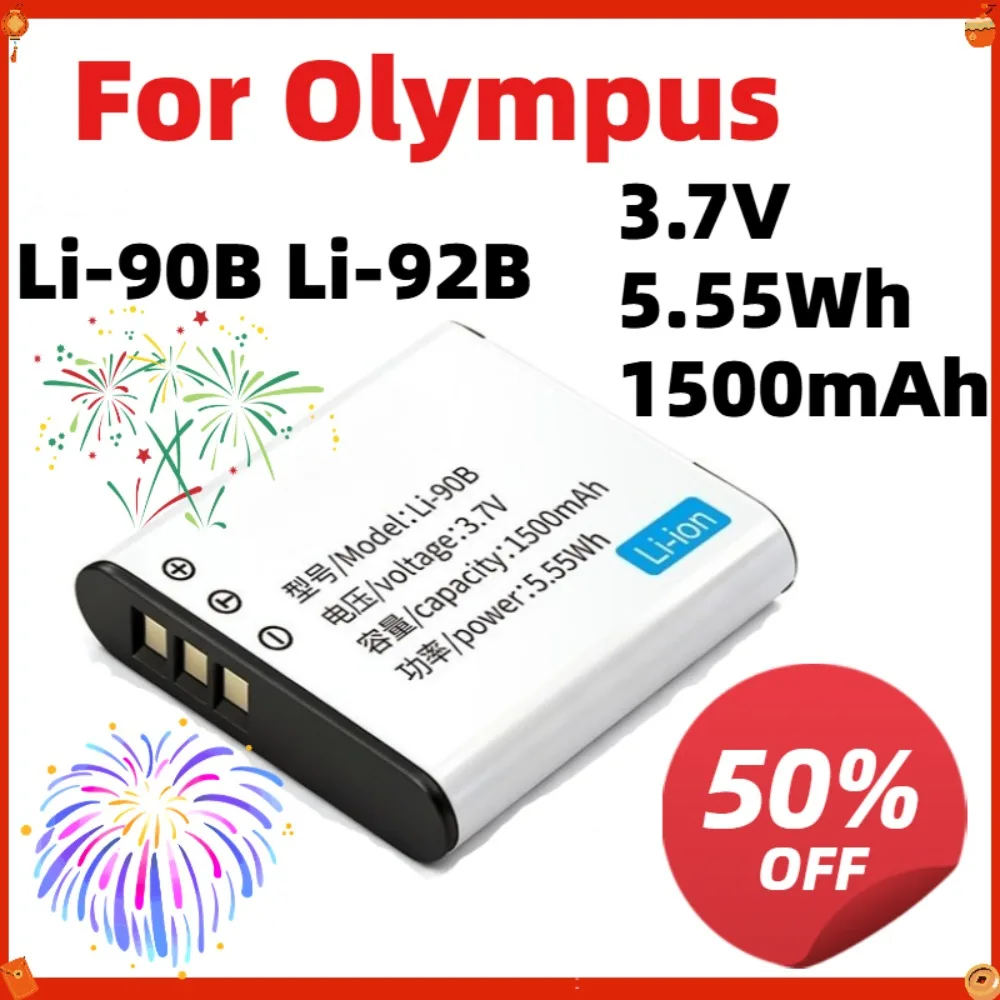 High Cap 1500mAh Li-90B Li-92B Battery For Olympus SP100 TG-1 TG-2 XZ-2 Ricoh GR3 3.7V Camara