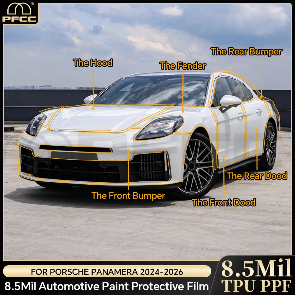 

Car Paint Protection Film PPF Pre-cut Transparent Body Sticker Anti-scratch Cars Accessories For Porsche Panamera Base 2024-UP