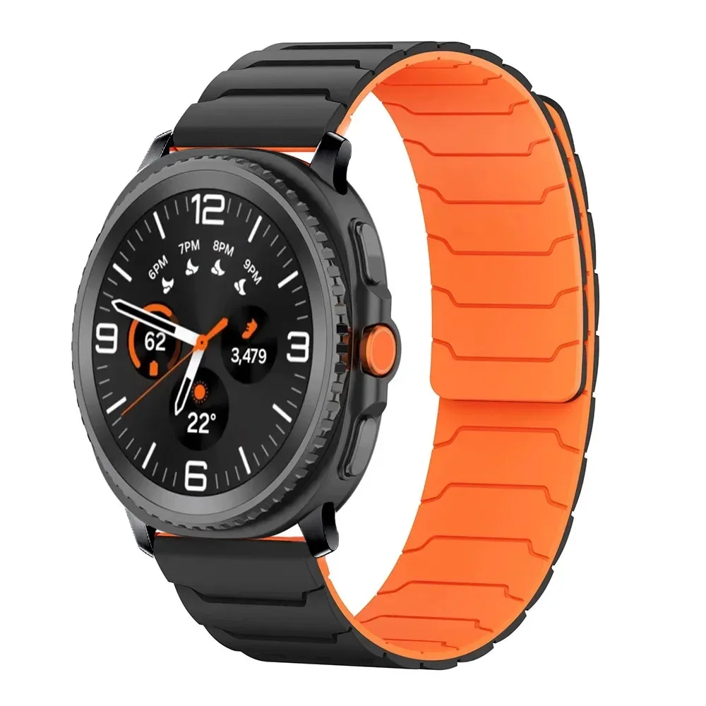 Ремешок с магнитной петлей для Samsung Galaxy Watch 8/8, классический спортивный силиконовый сменный браслет, ремешок для часов 46 мм/44 мм/40 мм без зазоров