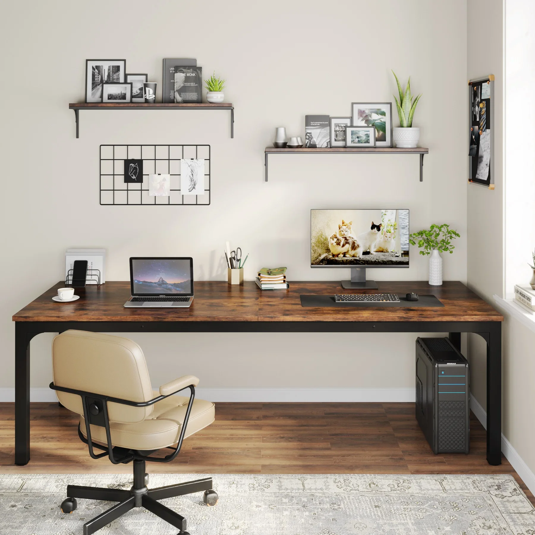 High Quality 78.7 Inches Extra Long Computer Desk 2 Person Desk, Double Long Desk, Workstaion For Home Office