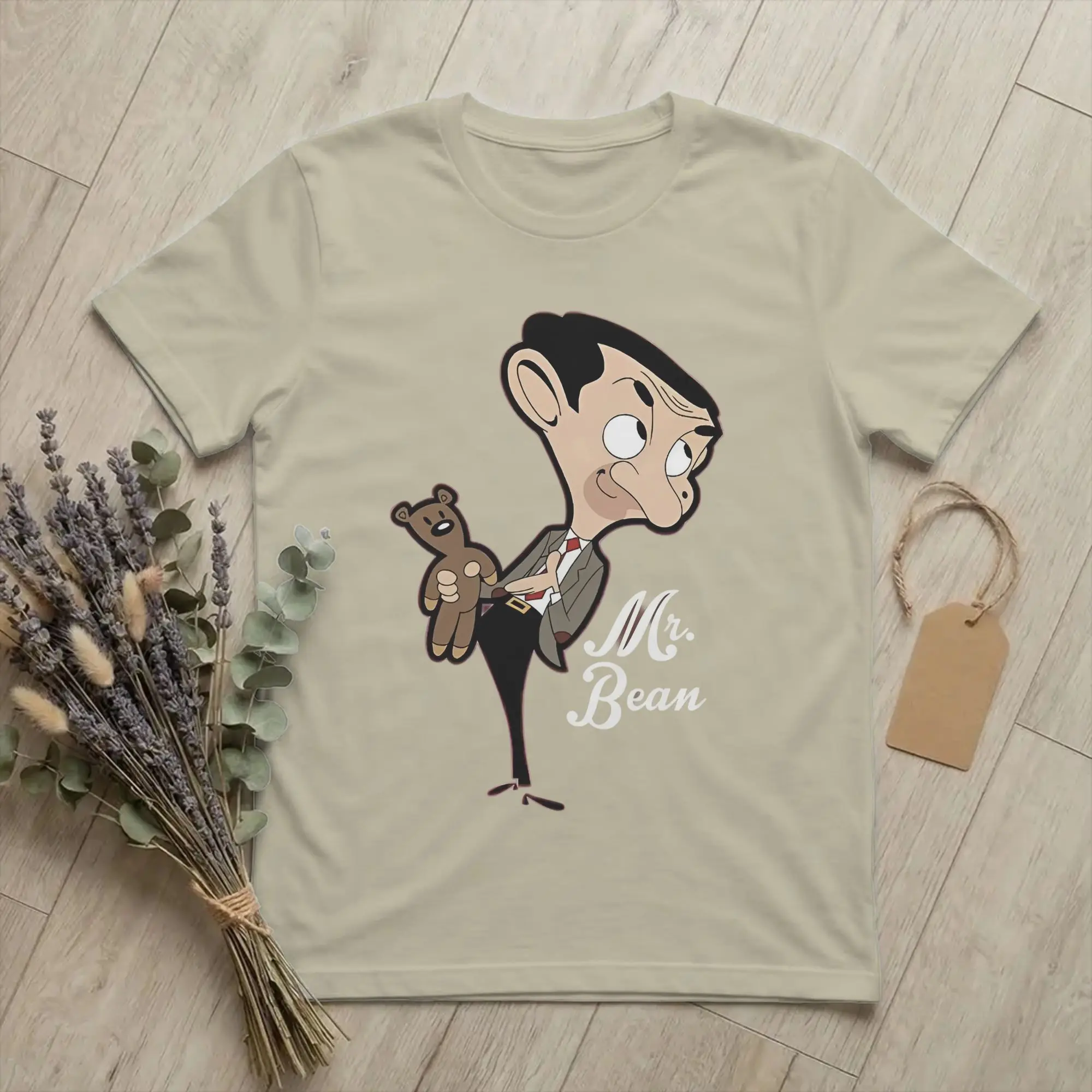 Retro Mr Beans  T Shirt Men Cotton Short Sleeve Cartoon Crewneck Summer Clothing