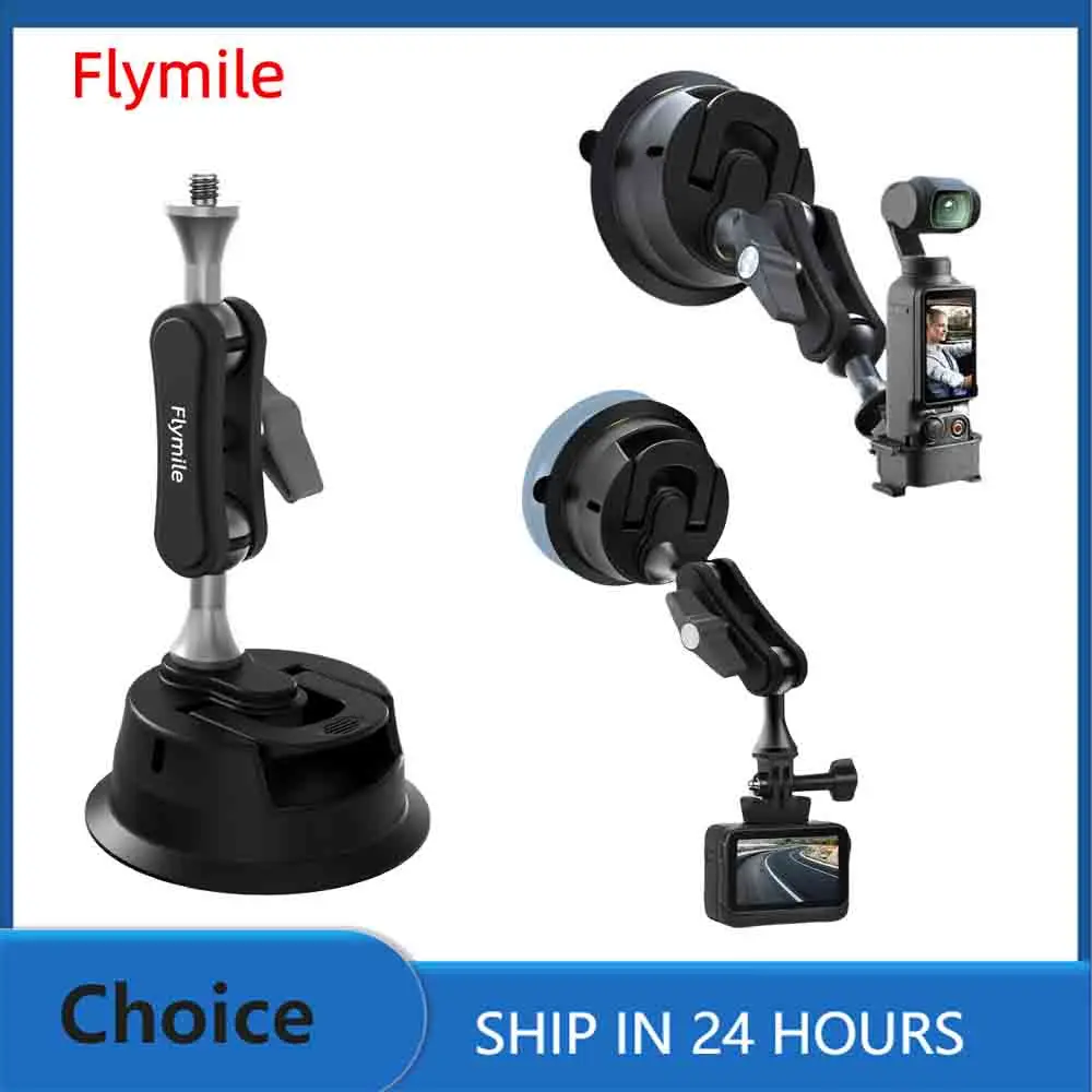 Flymile ? support à ventouse pour pare-brise de voiture en alliage d'aluminium, pour DJI Nano/OSMO 360/Action 5 Pro/Insta360 X5/Ace Pro/Gopro Flymile ? support à ventouse pour pare-brise de voiture en alliage d'aluminium, pour DJI Nano/OSMO 360/Action 5 Pro/Insta360 X5/Ace Pro/Gopro
