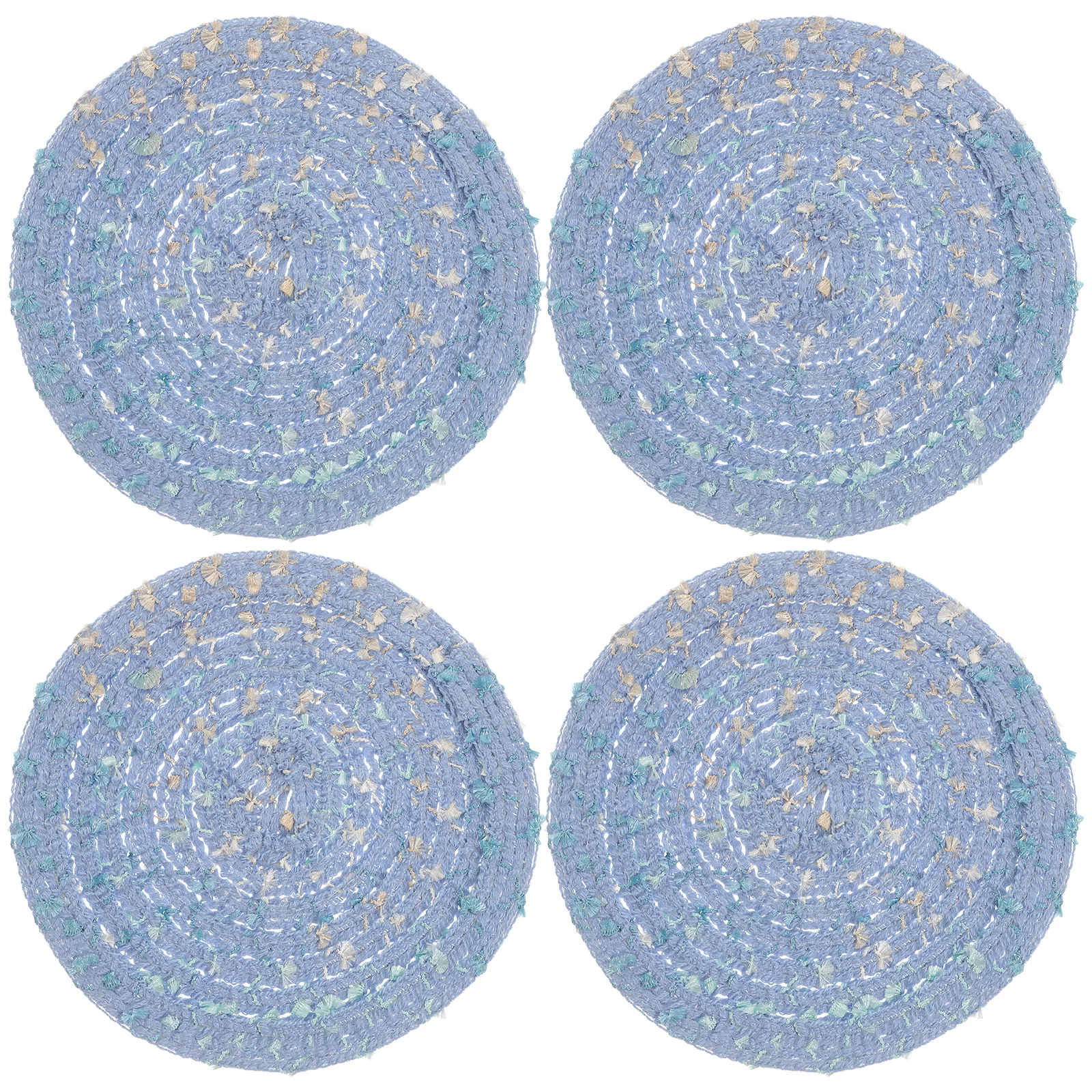 

4Pcs Woven Coasters Round Cup Mats Natural Braided Placemats for Home Office Coffee Absorbent Drink Coasters