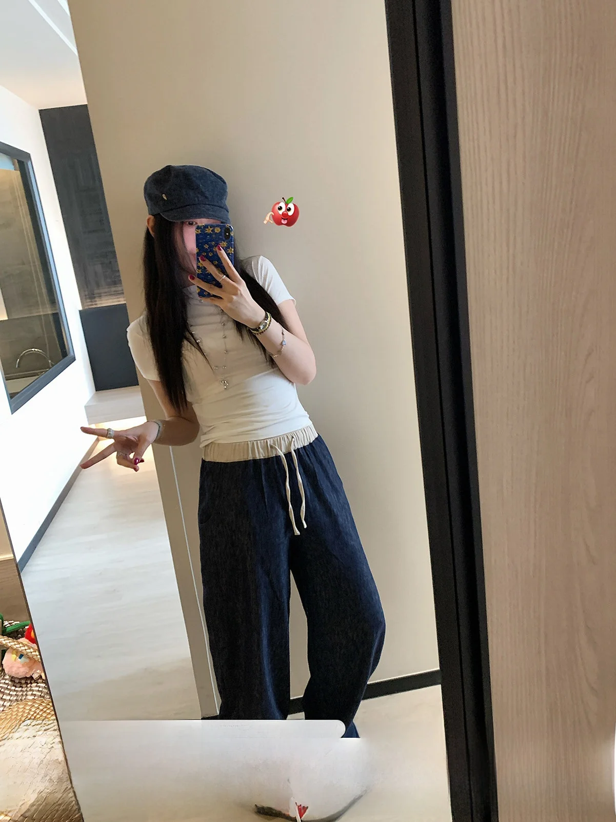 

Women's Straight Leg Casual Pants High Waist Loose Fit Long Length Drapey Elastic Waist Corduroy Spring Season Faion