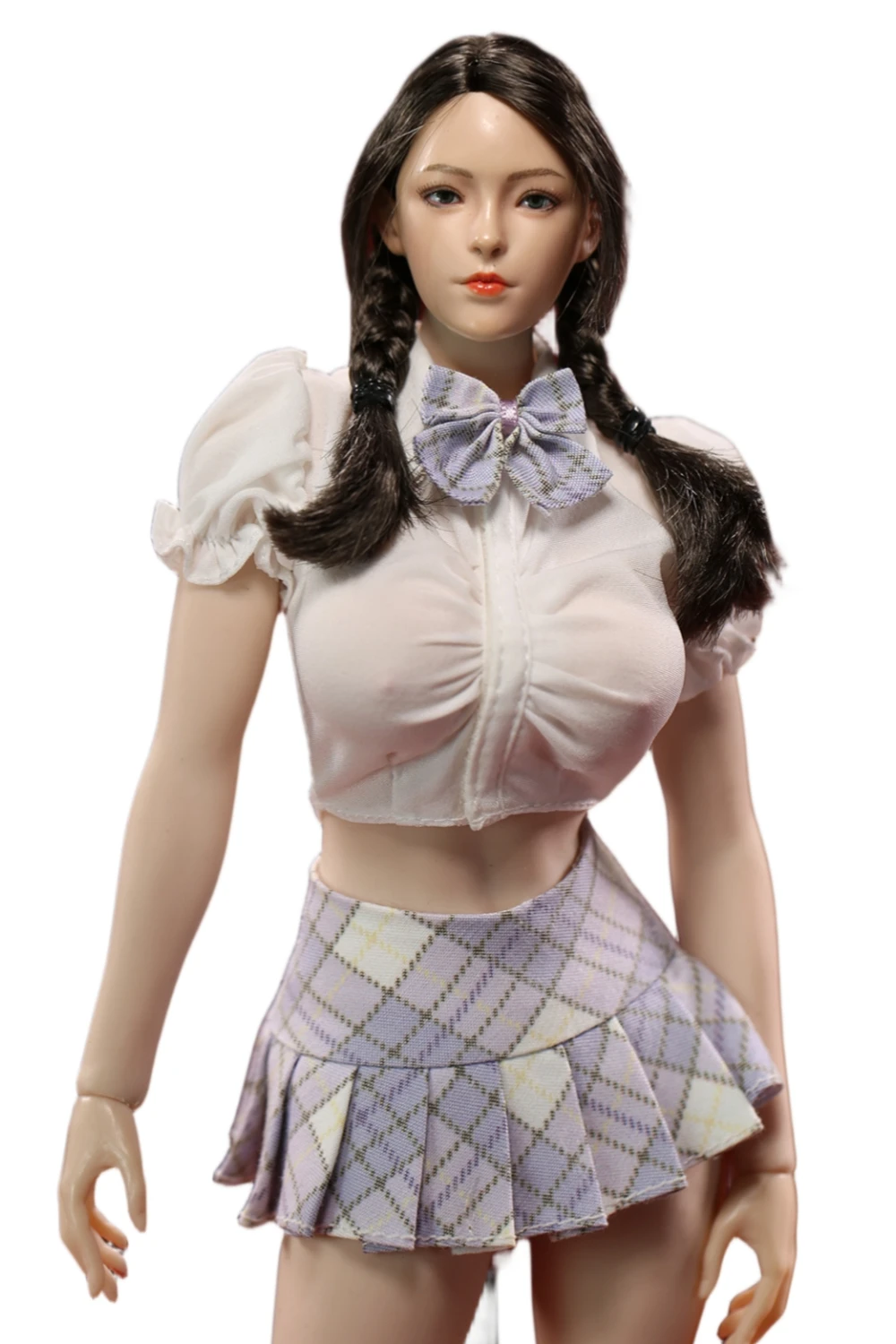 

HiPlay 1/6 Scale Figure Doll Clothes: Purple Bubble Sleeve Short Blouse Halter For 12-inch Collectible Action Figure JO23X-12A