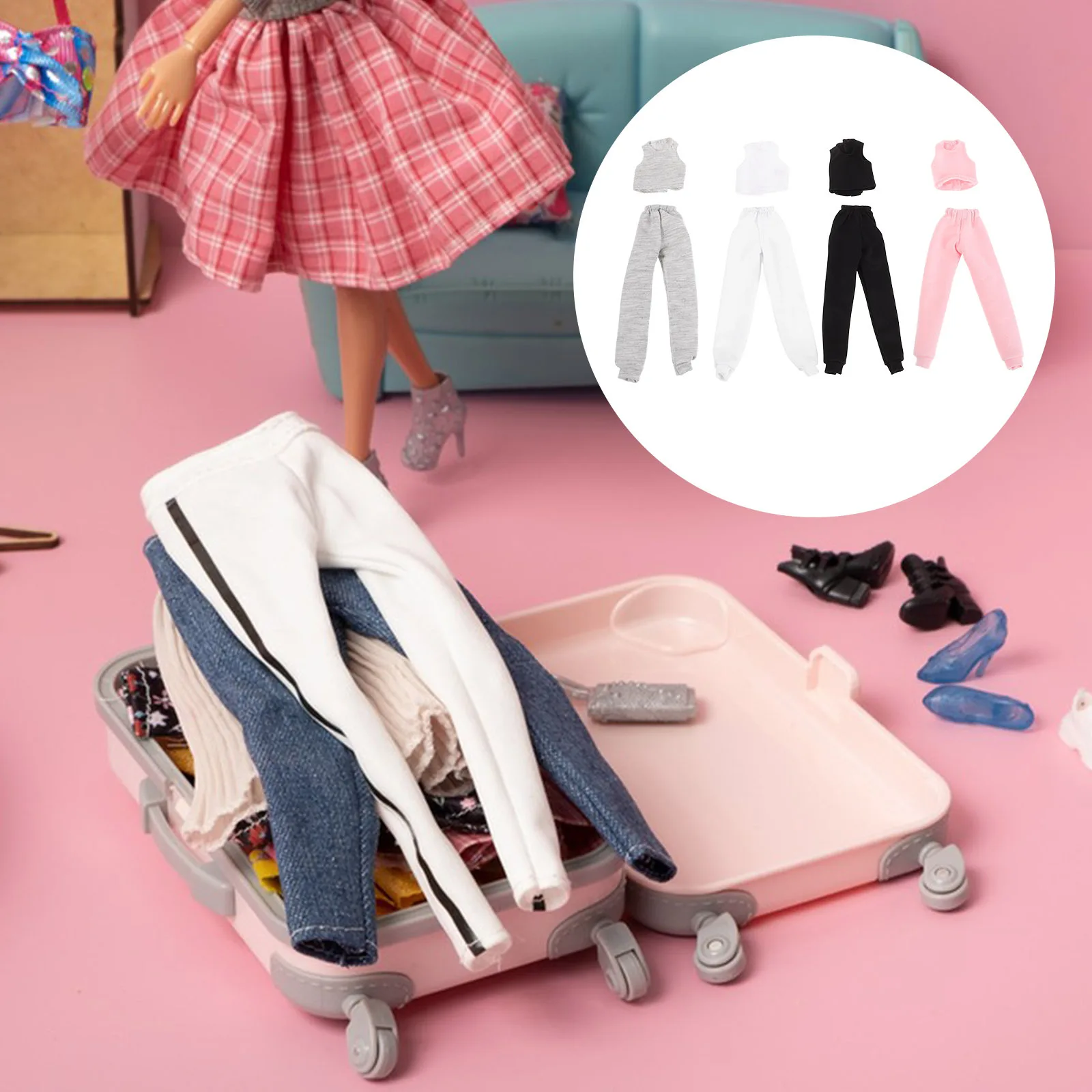 

4 комплекта одежды, летний жилет, брюки, наряд для спортивной одежды 30 см, сменный аксессуар для ролевых игр, аксессуары для одежды