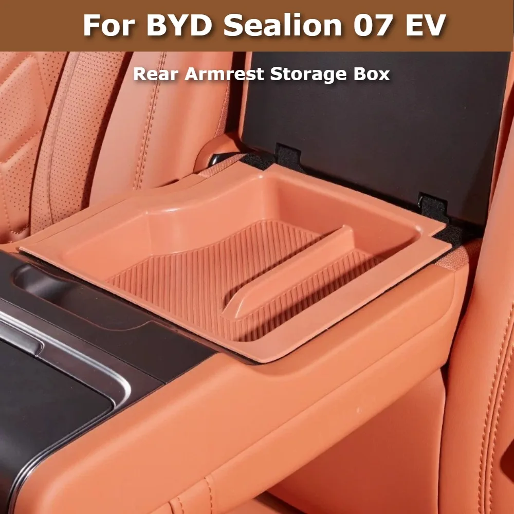 For BYD Sealion 07 EV Rear Seat Armrest Storage Organizer Center Console Silicone Cover Anti-Scratch Interior Protection Kit