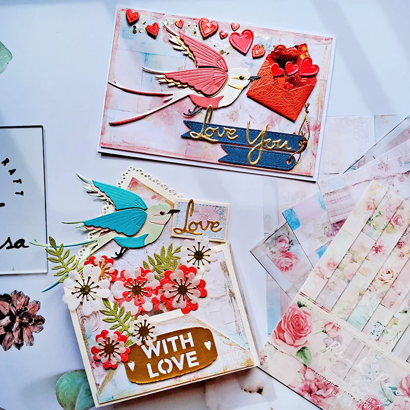 **Swallow Bird Envelope Metal Cutting Dies Carbon Steel Love Heart Template For DIY Scrapbooking Greeting Card Album Paper Craft