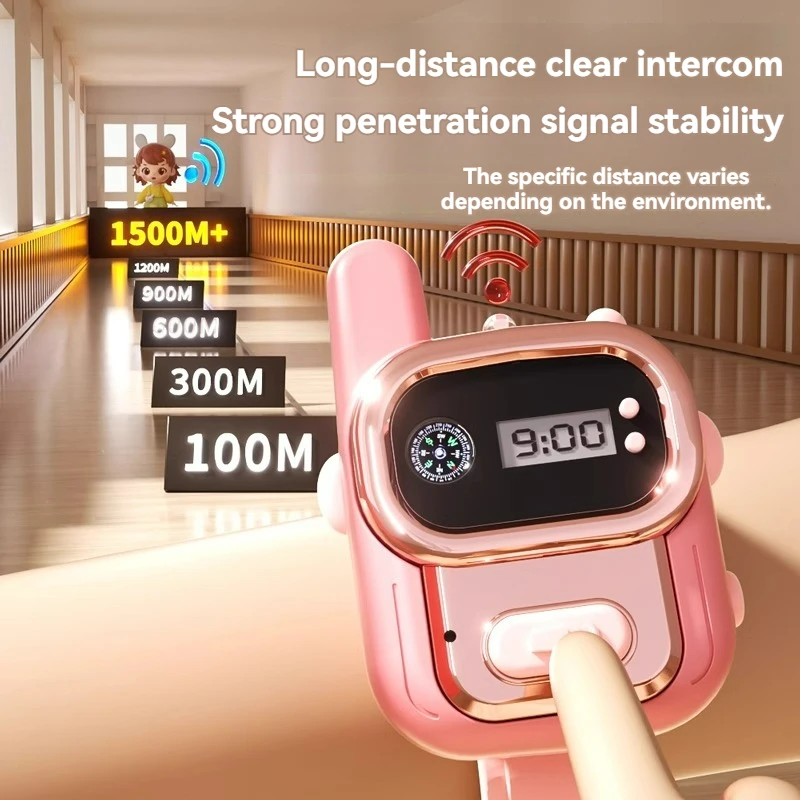 Montre Talkie Walperforée sans fil avec lumière pour enfants, chargement USB, interphone extérieur scolaire, jouet éducatif pour enfants, cadeaux