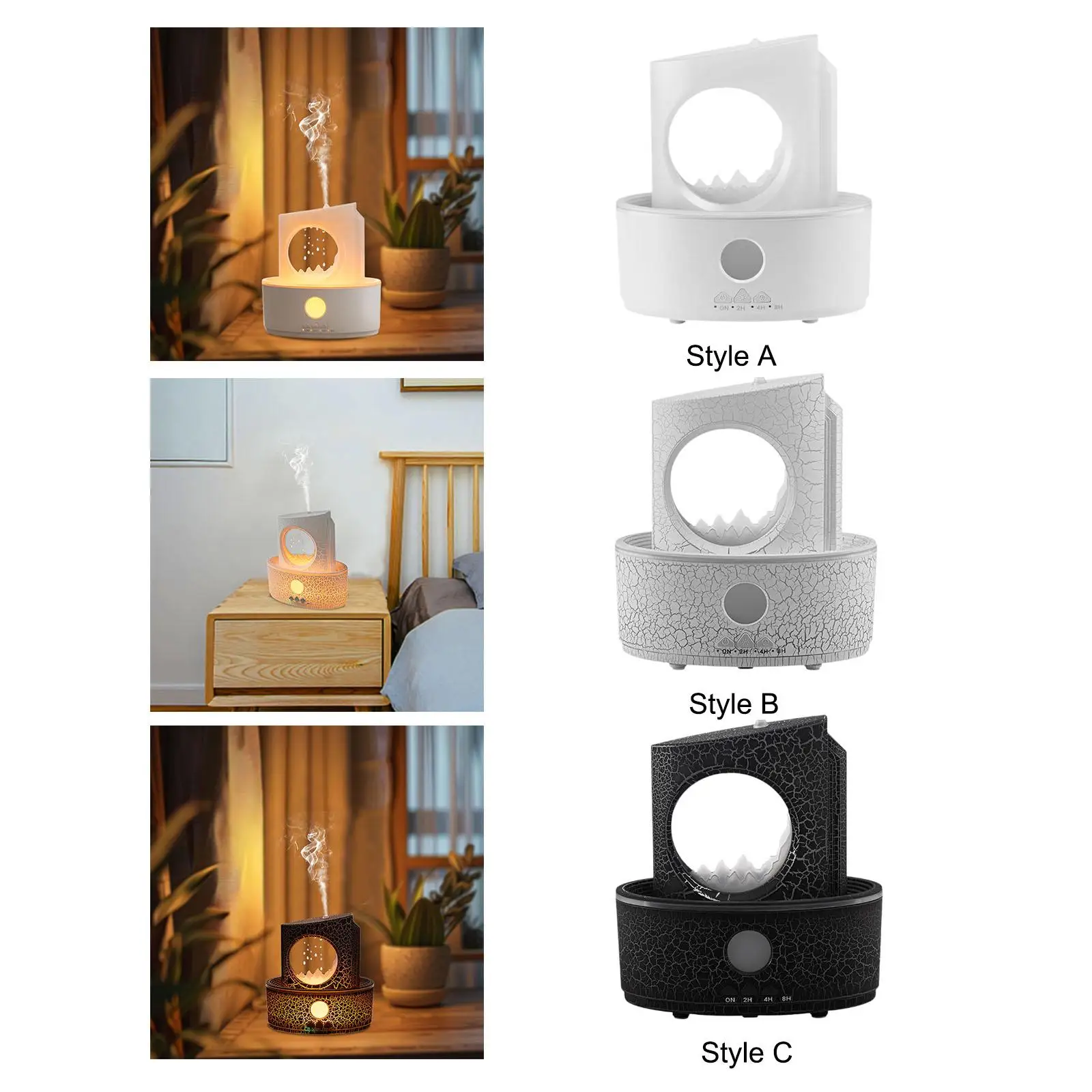 Essential Oil Diffuser Decor Waterless Auto Shut Off Noiseless Portable Air Humidifier for Bedroom Bedside Office Tabletop Yoga