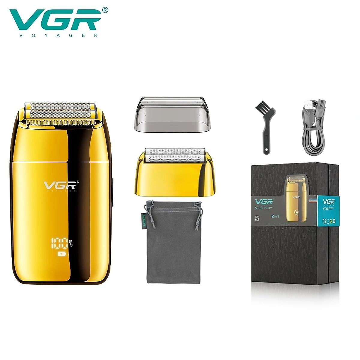 VGR Shaver Professional Razor Electric Shaver Reciprocating Shaving Machine Portable Beard Trimmer Mini Shaver for Men V-399