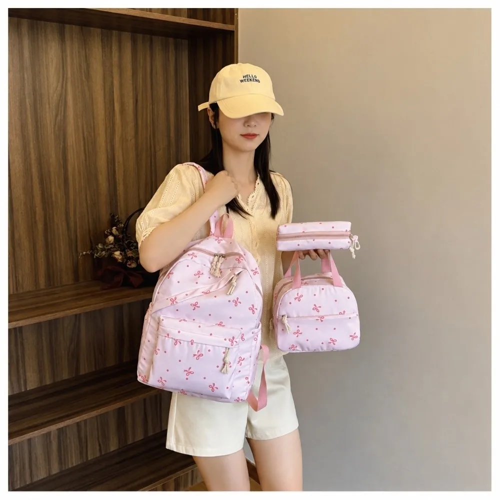 1set Portable 3 in 1 Student Backpack Large Capacity with Pencil Bag Laptop Bag handle bag School Backpack Adults