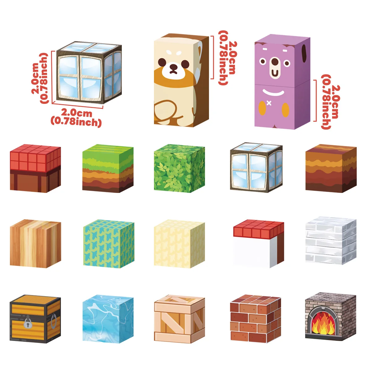 Blocs magnétiques, jouets empilables de construction, blocs magnétiques du monde naturel de prairie, choix idéal pour les jeux en plein air et l'école