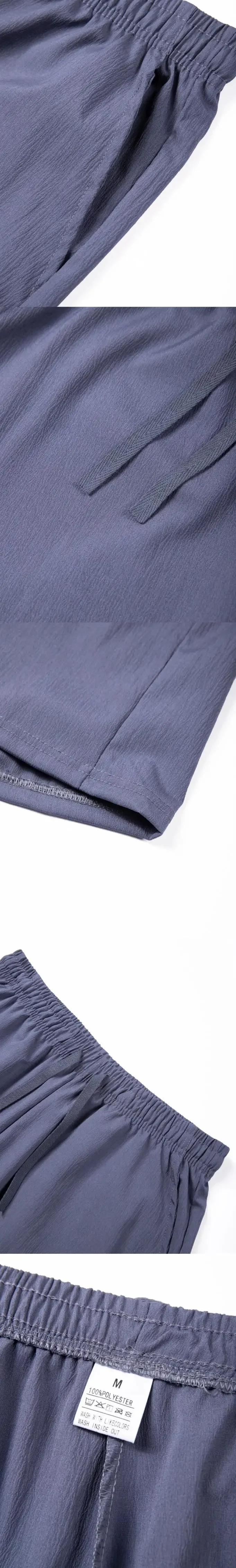 Lose Strandshorts für Herren, leicht, atmungsaktiv, Jogging, Sport, große kurze Hose, einfarbig, lässige hawaiianische kurze Hose – Detail 8