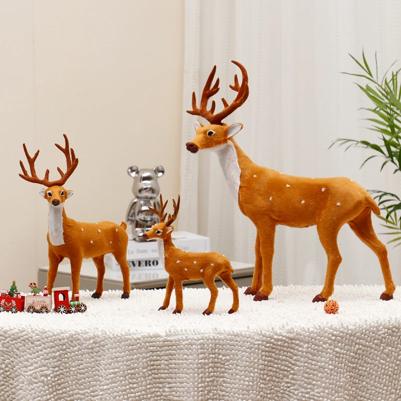 

Рождественские украшения, имитация оленя, плюшевая станция оленя, олень, кукла-олень, окно