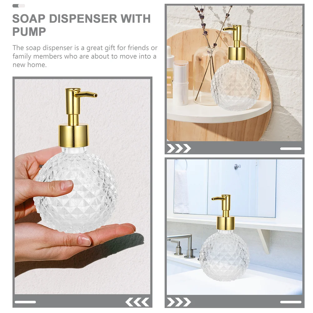 

2Pcs Press Pump Soap Dispenser Refillable Shampoo Conditioner Bottle Plastic Glass for Home Travel Liquid Soap Dispenser