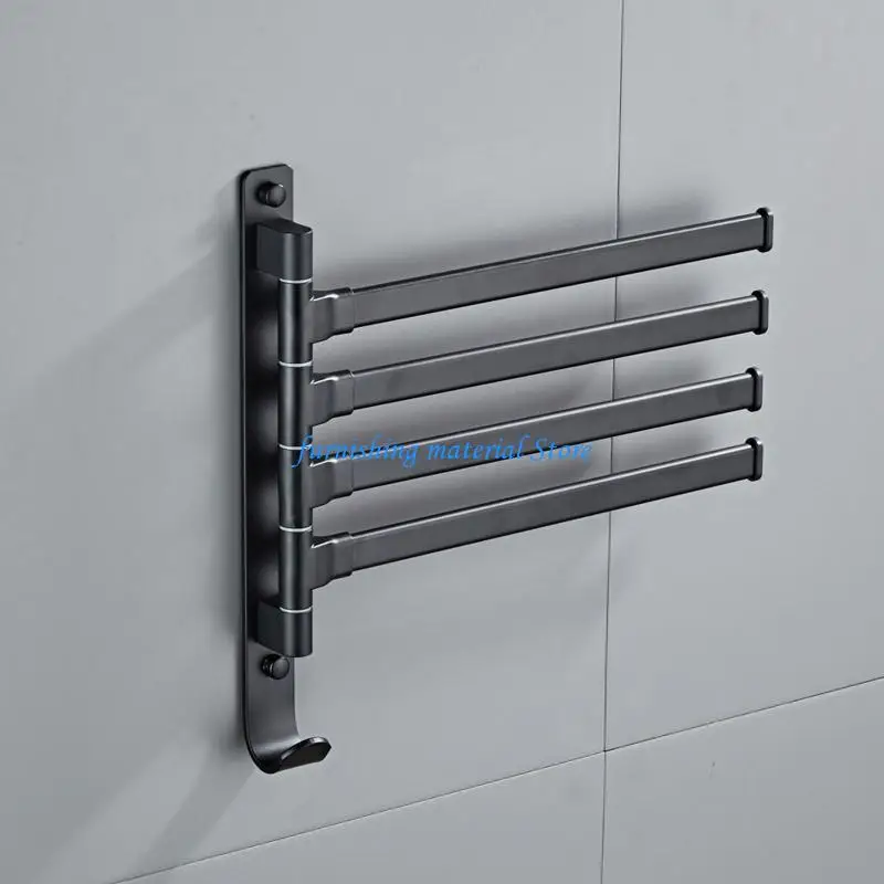 

Y5GD Towel Bar Bathroom 2/3/4/5-Arms Hanger Bath Hardware Easy to Install