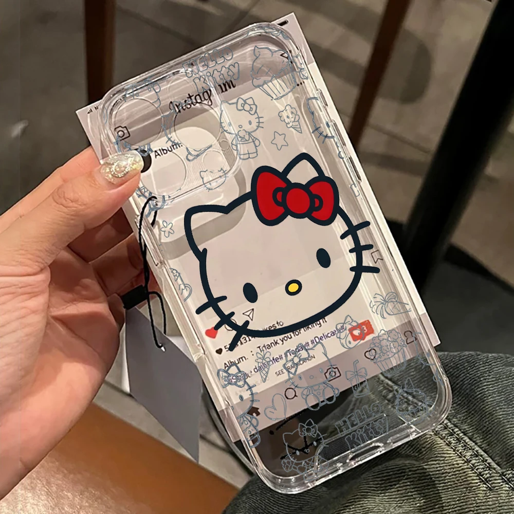 Sanrio HelloKitty Case For Xiaomi 17 Pro Max 11 Lite 12T 13T 14T 15T Pro Cases for Xiaomi 14 15 Ultra Transparent TPU Cover