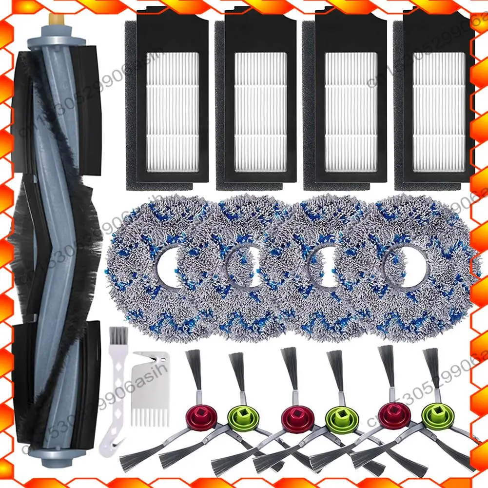 -AT52 1 Set di parti di ricambio per filtro spazzola a rullo per aspirapolvere Ecovacs Deebot X1 Turbo