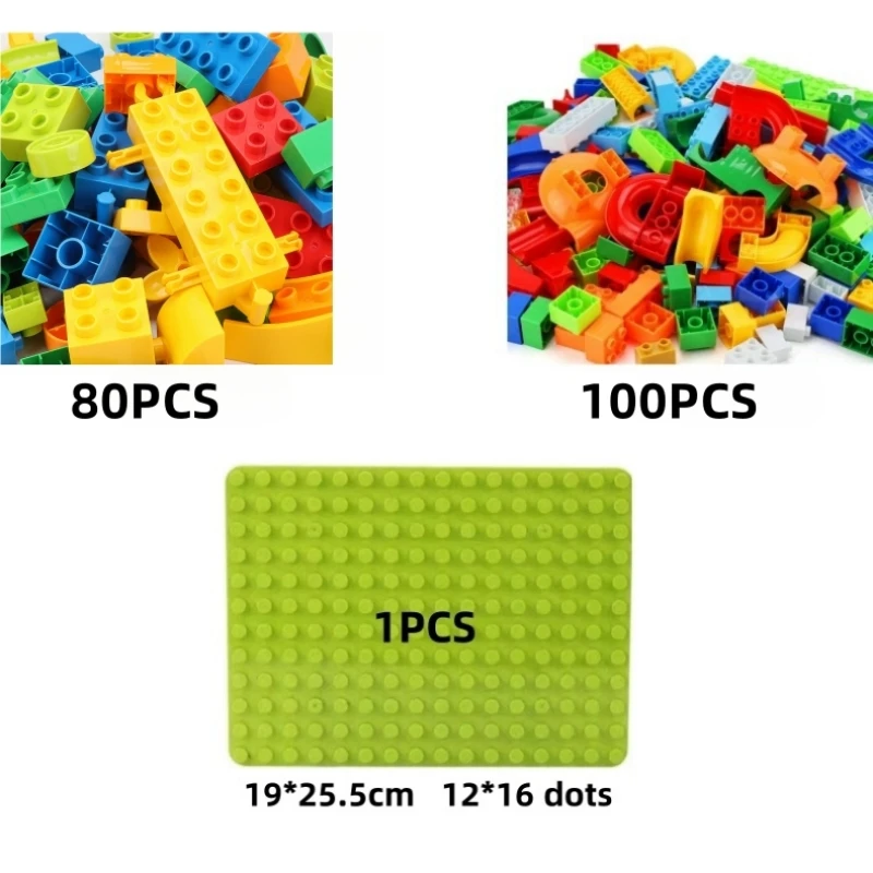 大理石のレーストラックビルディングブロック、基本的なレンガ、スライド、組み立ておもちゃの構造、基本的な互換性のある部品、ベースプレート、180個