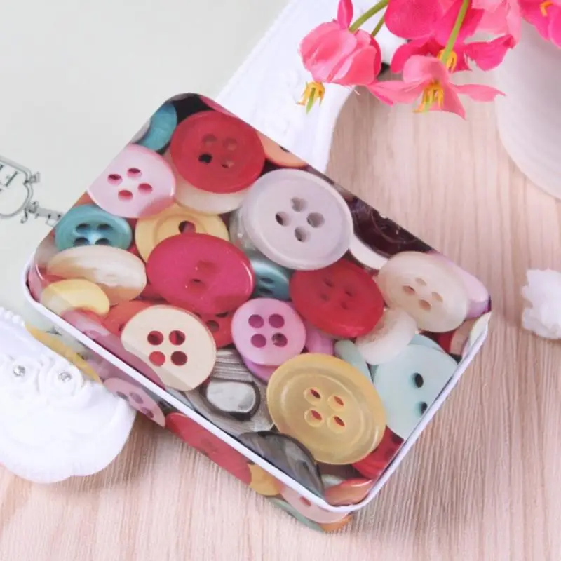 Cartoon Rectangular Storage Box Mini Tin Metal Box Sealed Jar Packing Boxes Earrings Hairpin Cosmetic Jewelry Storage Container