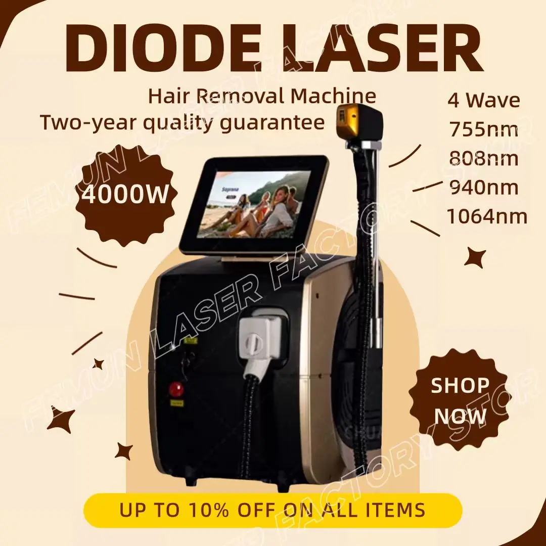 

Professional 808nm Diode Laser Hair Removal Device with 4 Wavelengths 755 808 1064nm and Ice Cooling Technology