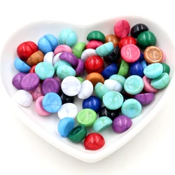 40pcs/lot 8mm10mm Mix crack Colors Natural Cracked Style Flat back Resin Cabochons For Bracelet Earrings accessories