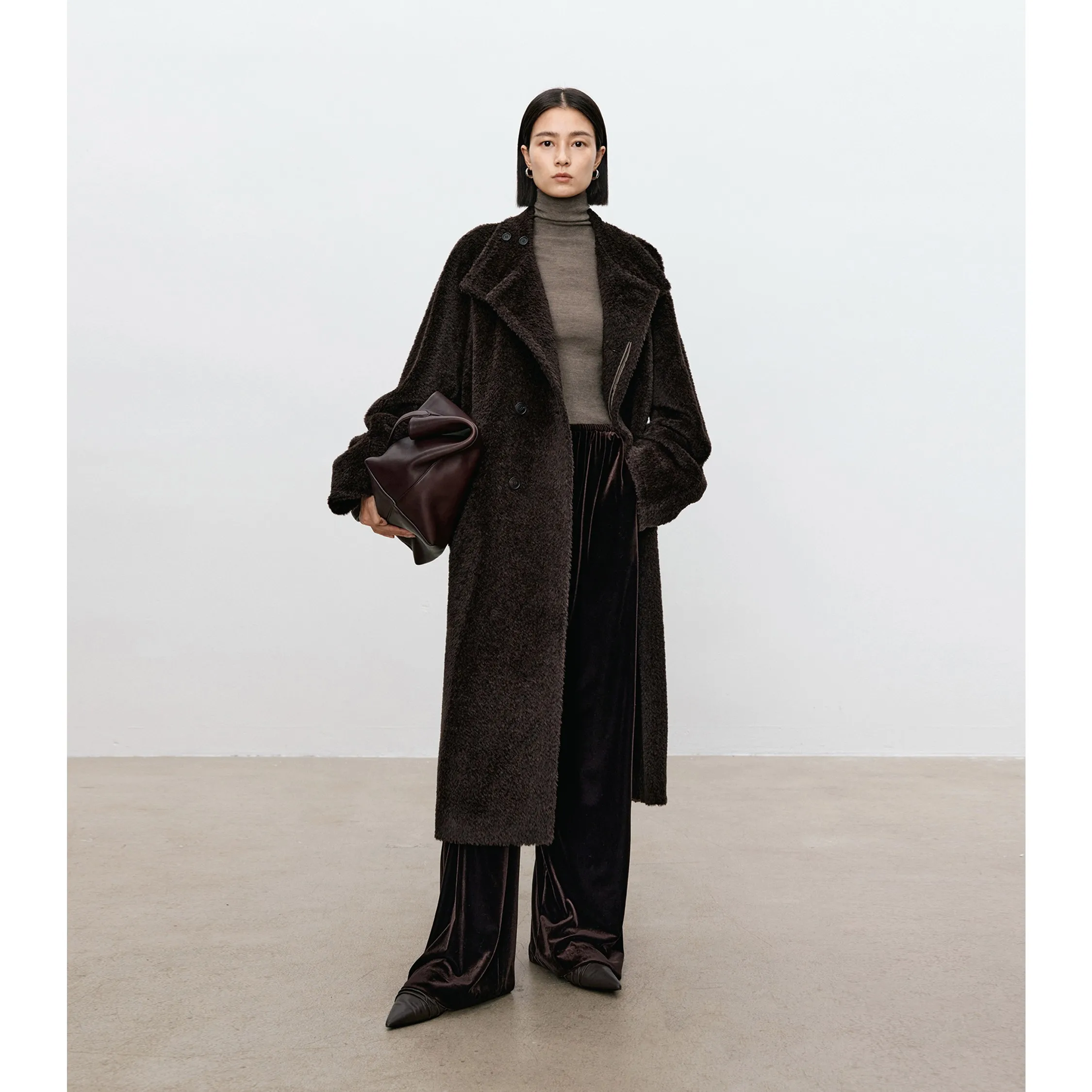 الحرير المخملية سراويل تقليدية المرأة لامعة الساق عالية الخصر مستقيم الساق تخفيف Sle منتصف تمتد الخريف Faion 2025