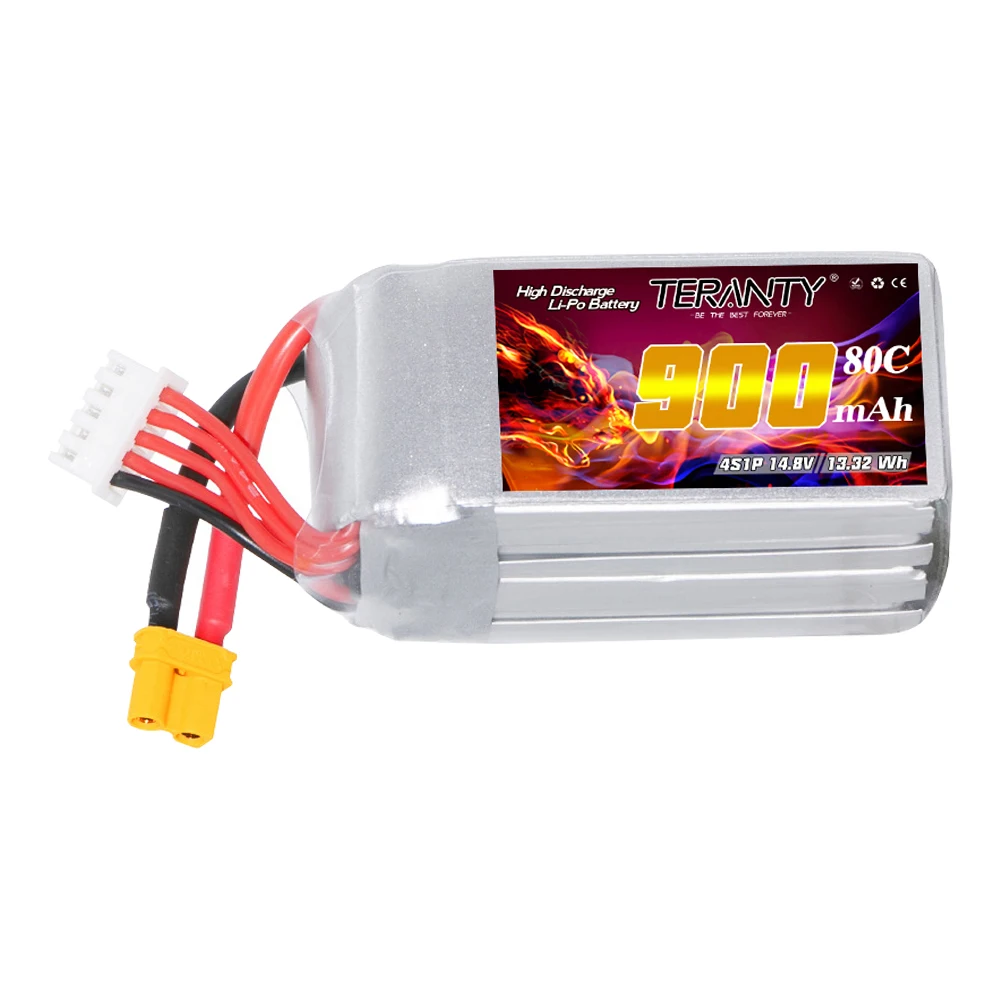 TERANTY 2S 3S 4S 6S 7.4V 11.1V 14.8V 22.2V 900mAh 80C LiPo Battery With XT30 Plug for RC Helicopter Quadcopter FPV Drone Pa