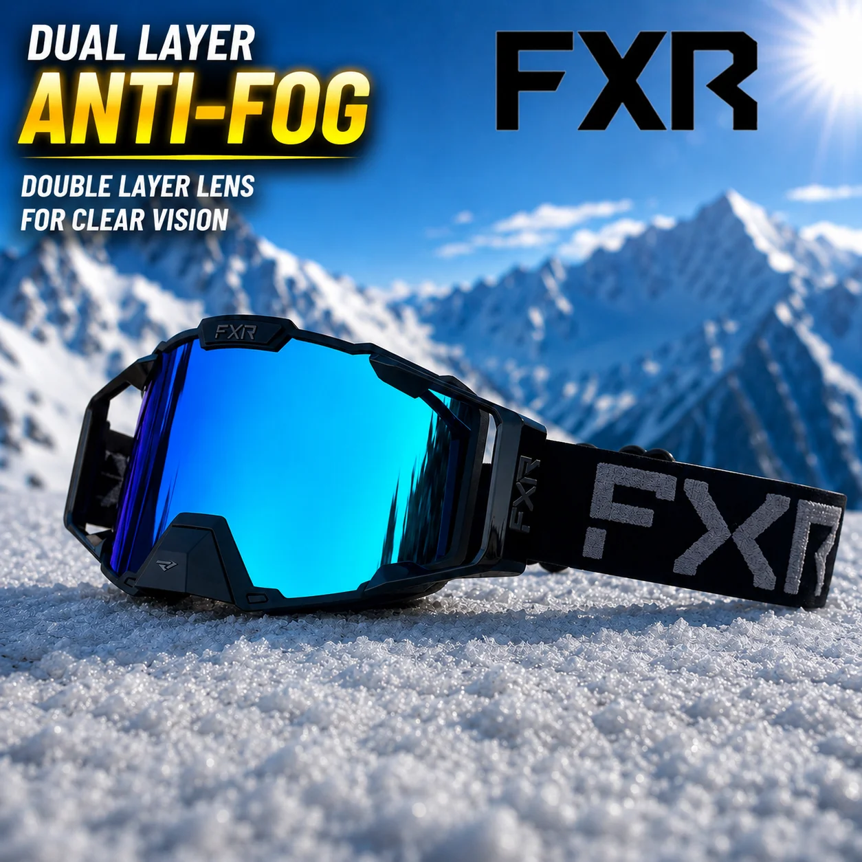 

FXR Motorcycle Glasses Double Layer Anti Fog Lens Motocross Goggles Dirt Bike ATV Ski Goggles Moto Outdoor Cycling Sunglasses