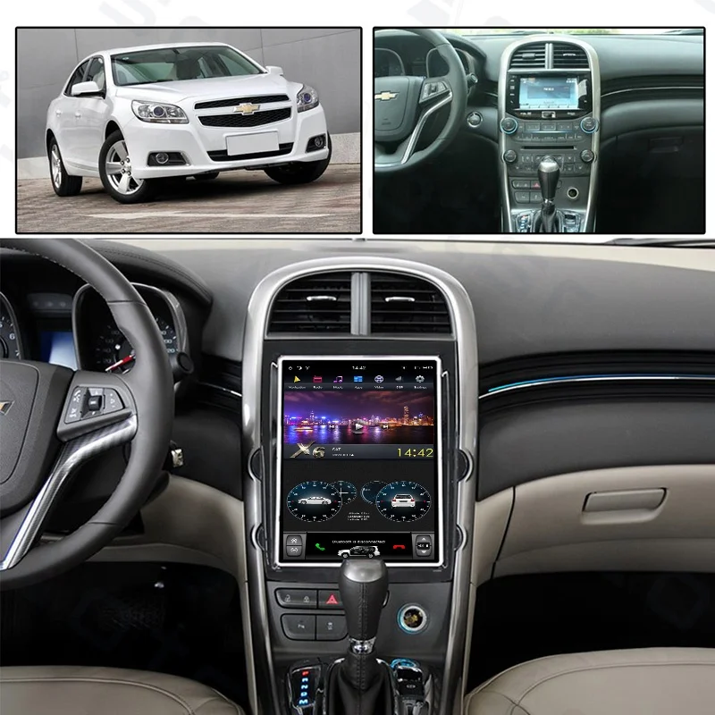 テスラスタイル11インチカーラジオ、シボレーマリブ2012-2015用カーマルチメディアプレーヤー、ワイヤレスCarplay、4G対応