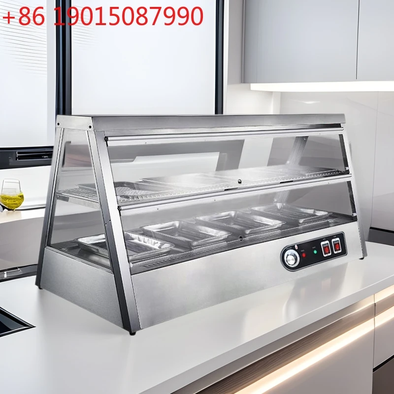 

Шкаф для продажи жареной изоляции пищевых продуктов. Настольный дисплей для бургерных яичных пирогов. Коммерческий настольный хрустящий шкаф.