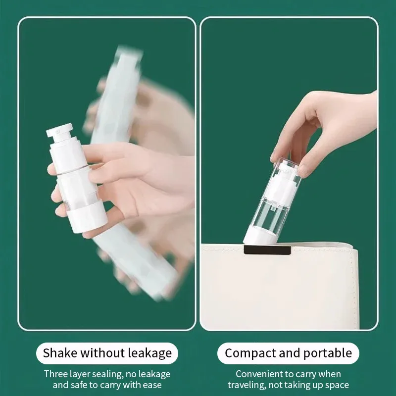 15/30/50ml Travel Transparent Vacuum Airless Pump Spray Lotion Bottle Empty Refillable Cosmetic Lotion Cream Container