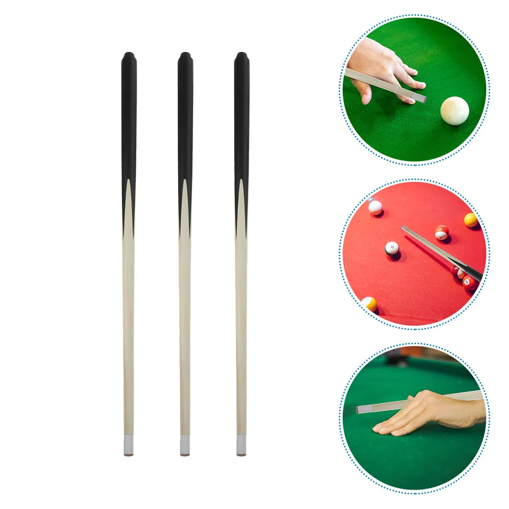 

3 Pcs Mini Pool Cue Assemble Stick Chalk Entertainment Billiard Tool Kid Wooden