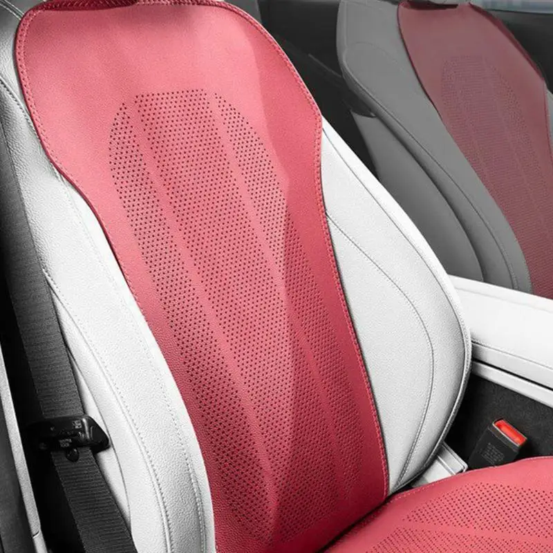 

Perforated Leather Universal Car Backrest Back Cover Ventilation Car Back Cushion For Enhanced Breathability D7YA