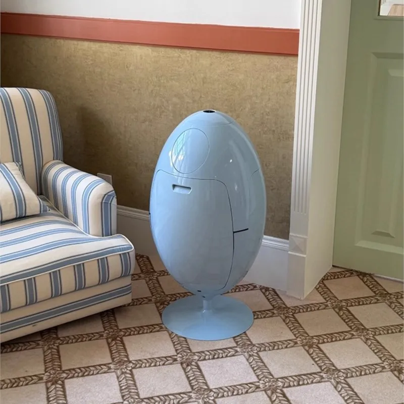 

MOMO Large Dinosaur Egg Shaped Eco-Friendly Waste Bin Open Top Kitchen Trash Can Flat Floor Decorative Bin for Premium Villa