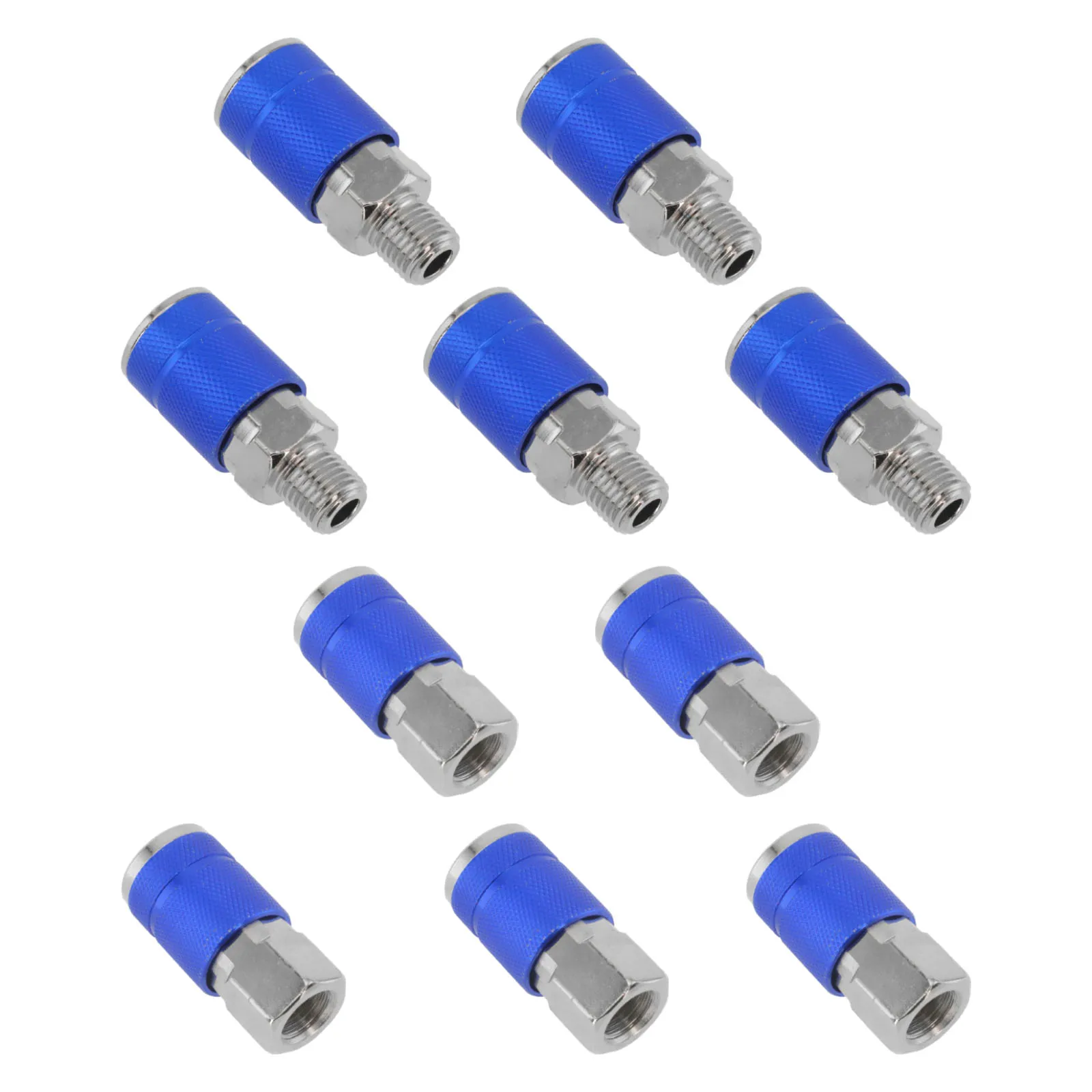 Conveniently Manage Your Pneumatic Tools with This Comprehensive Quick Coupler Kit of Ten Connectors Conveniently