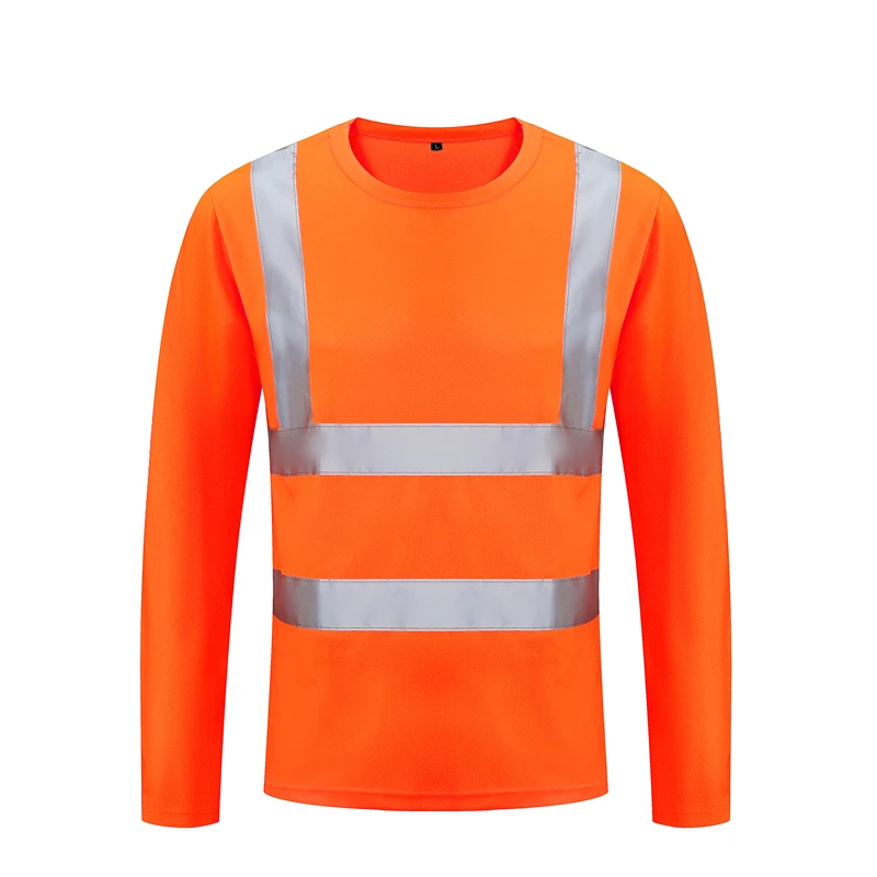 Camicie ad alta visibilità gialle fluorescenti t-Shirt di sicurezza riflettente maglietta ad alta visibilità a maniche lunghe abbigliamento da