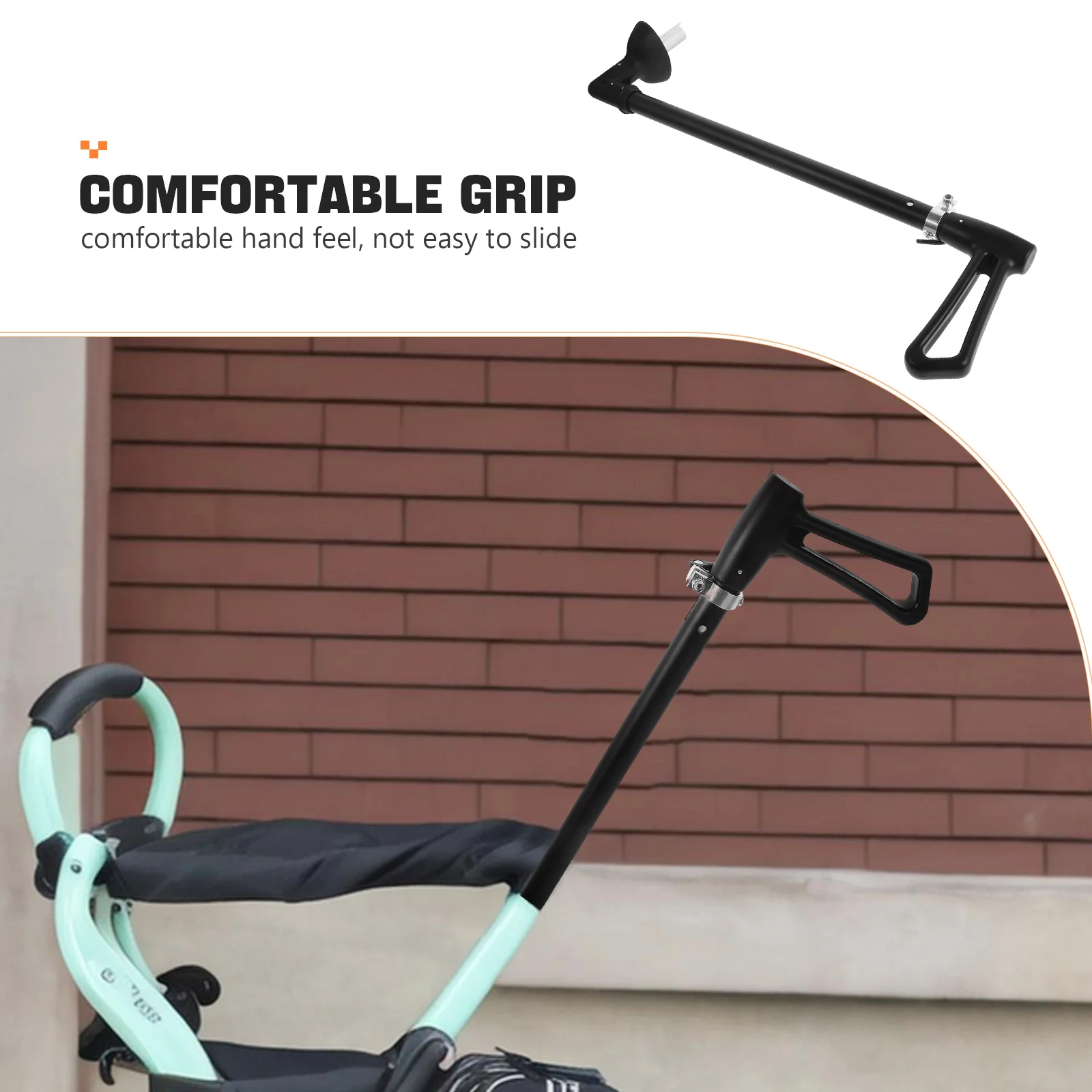 Black Baby Stroller Handlebar Console - Replacement Push Rod, Quick Release, Universal for Foldable Scooters, Stroller Accessory