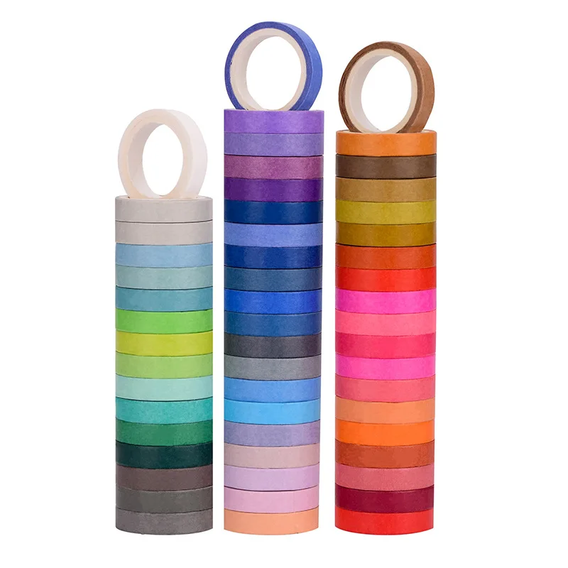 

60 Color Washi Tape Set Rainbow Washi Tape Scrapbook Magazine DIY Craft Decoration Student Stationery Supplies