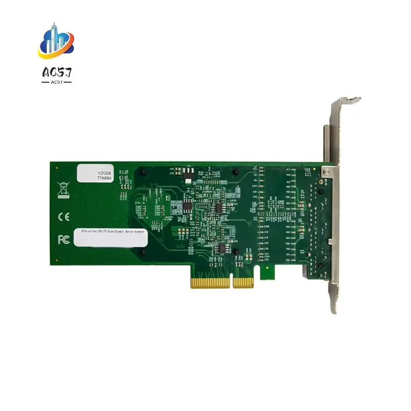 

AC57-I350-T4 PCI-E X4 Gigabit Server Network Card Four-Port RJ45 Gigabit Industrial Vision Server Network Card Durable Easy To U