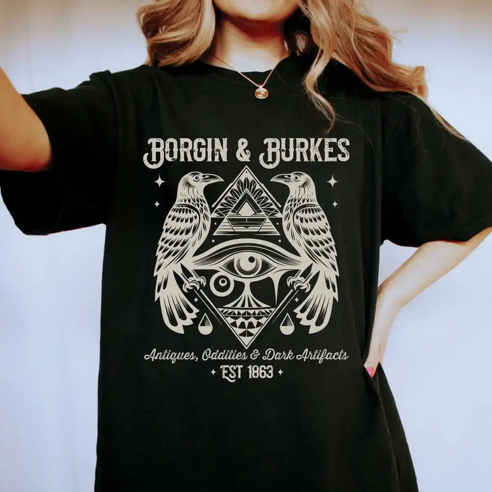 Borgin Burkes Comfort Shirts Light Academia Wizarding Book Reading Magic Shirt Gift for Reader Casual Daily Y2K Top Streetwear