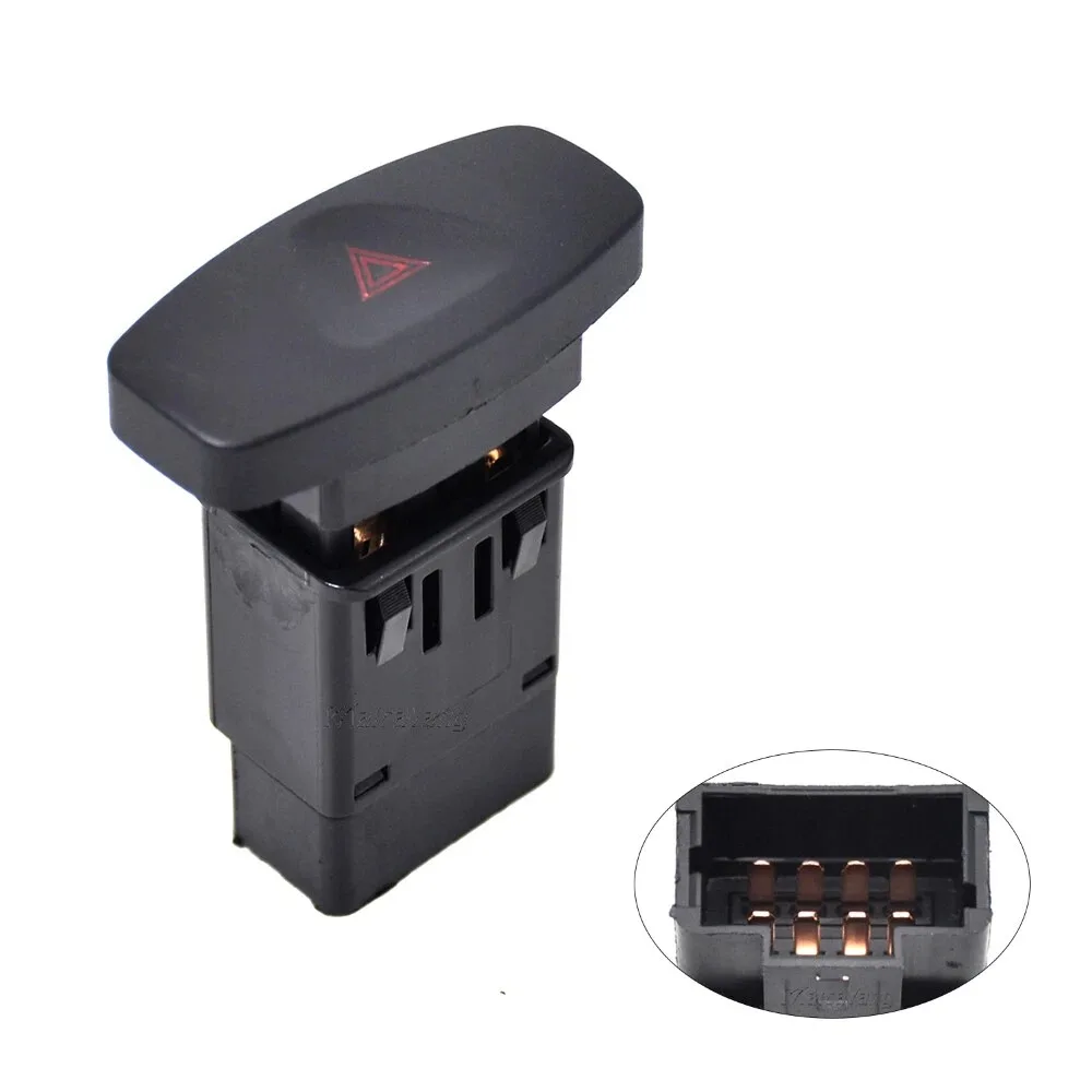 8Pin LED Red For Renault Symbol Clio II Toggle Hazard Warning Switch Double Flash Lights Button 8200446717