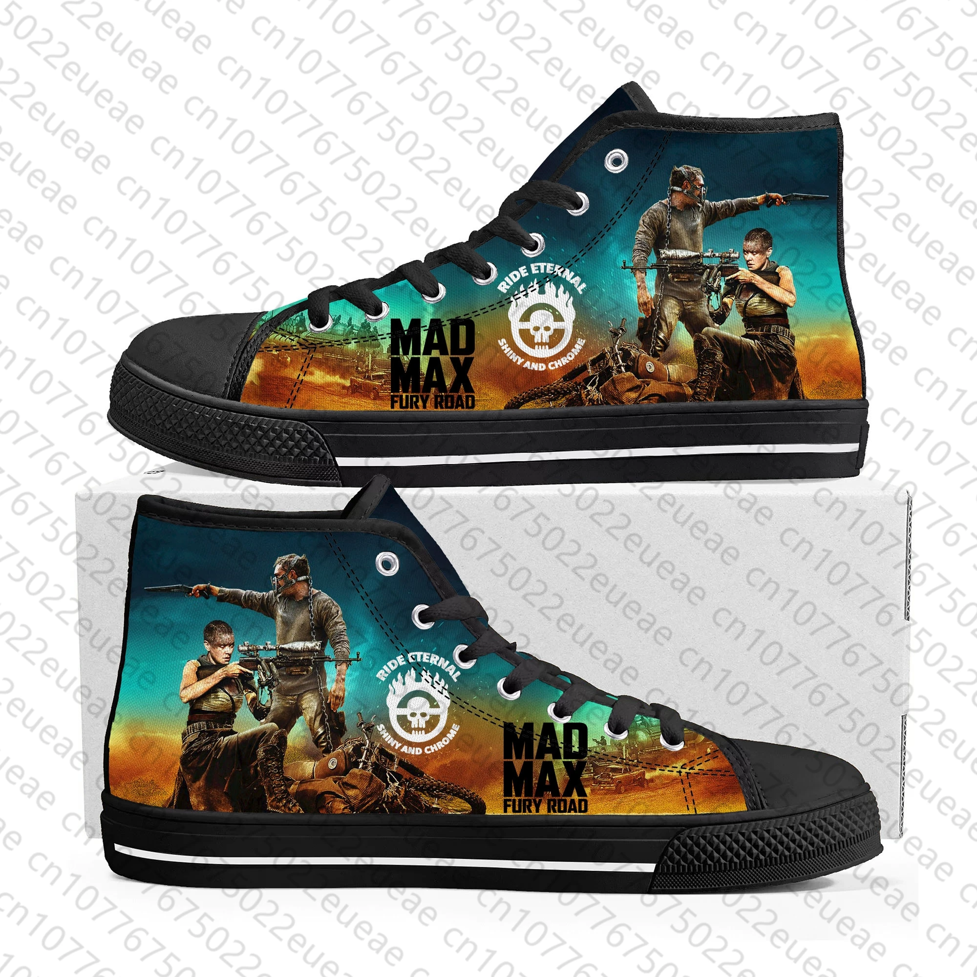 Mad Max Fury Road  High Top Sneakers Mens Womens Teenager High Quality Tom Hardy Canvas Sneaker couple Shoe Casual Custom Shoes