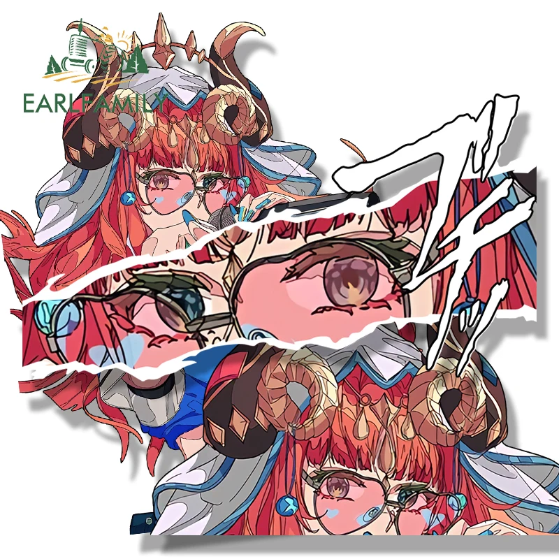 EARLFAMILY Genshin Imapct Nilou Fanart Car Sticker Anime Sketch Waifu Decal Cartoon Peek Girl Window Helmet Motorcycle Stickers