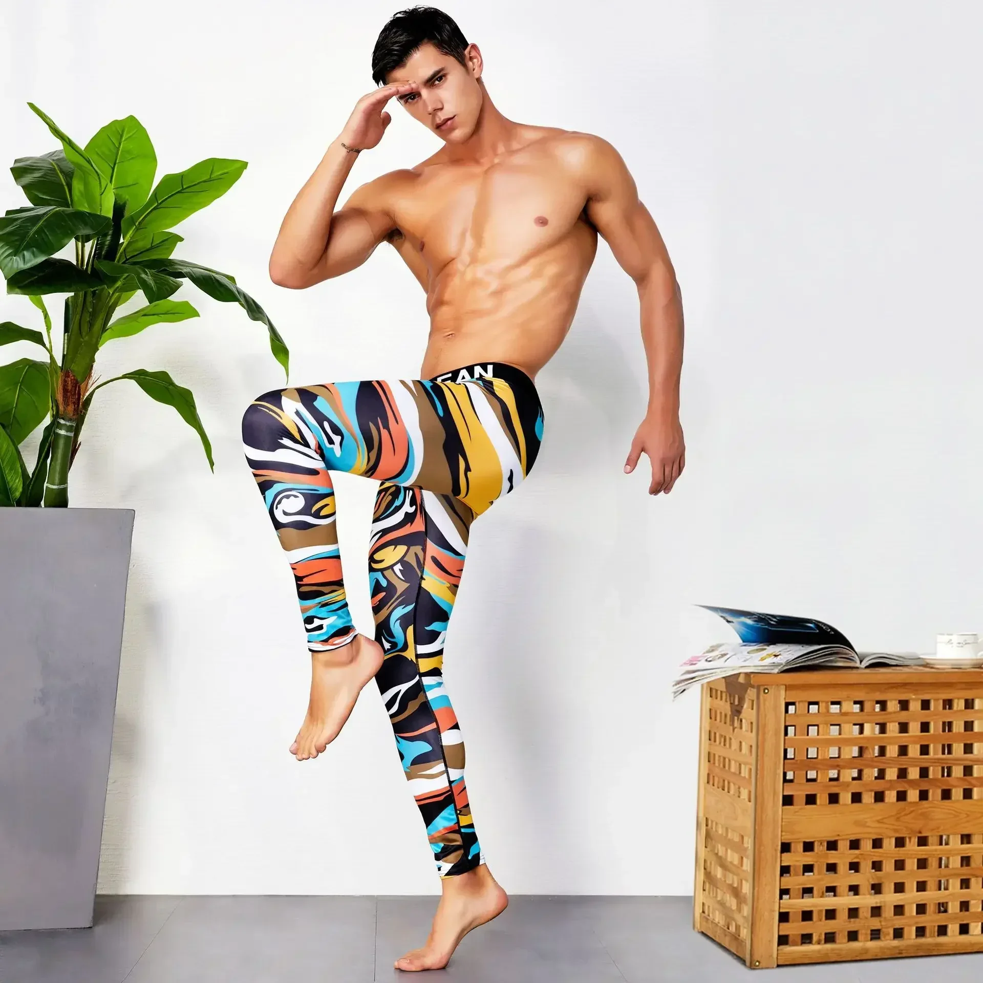 

Men's Digital Printed Winter Thermal Leggings Long Underwear Comfortable Warm Base Layer for Cold Weather Long Johns Sweatpants