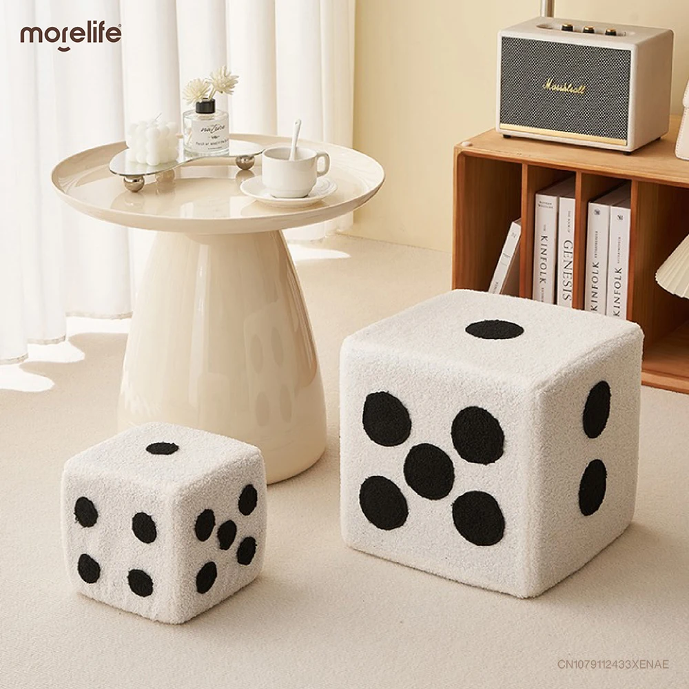 

Creative White Lamb Shoe Changing Stools Ottomans Bedroom Decoration Dice Stool Living Room Mobile Decoration Home Furniture