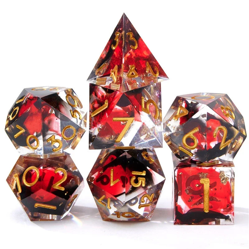 7Pcs/Set Resin For DND Dice D&D D4 D6 D8 D10 D% D12 D20 Polyhedral Games Dice Set For  Dungeons And Dragons Table Games MTG RPG